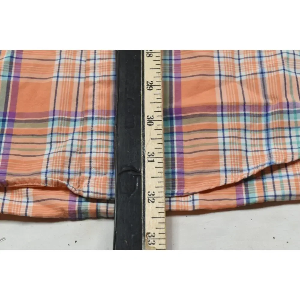 Vintage Polo Ralph Lauren Trim Western Shirt Mens XL Orange Plaid Long Sleeve